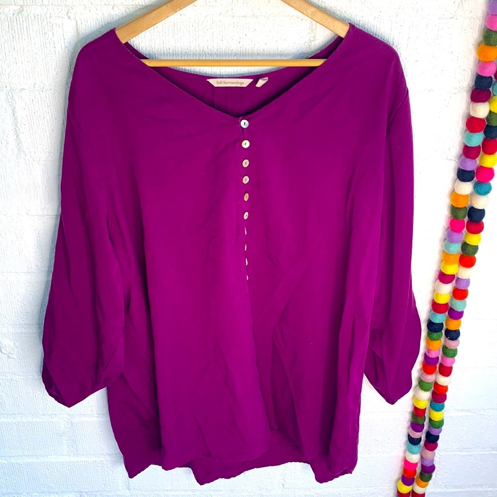 Soft Surroundings Button Down Viscose Blouse sz 2X